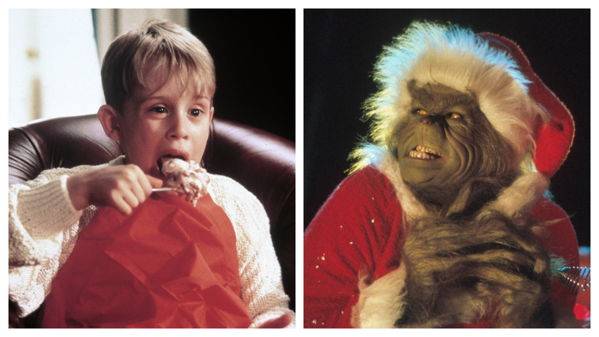 Macaulay Culkin in "Kevin – Allein zu Haus" und Jim Carrey in "Der Grinch".