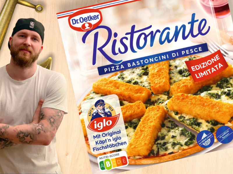 "Stullen Andreas" vs. Dr. Oetker: Fischstäbchen-Pizza gibt es ab April 2022 im Supermarkt.