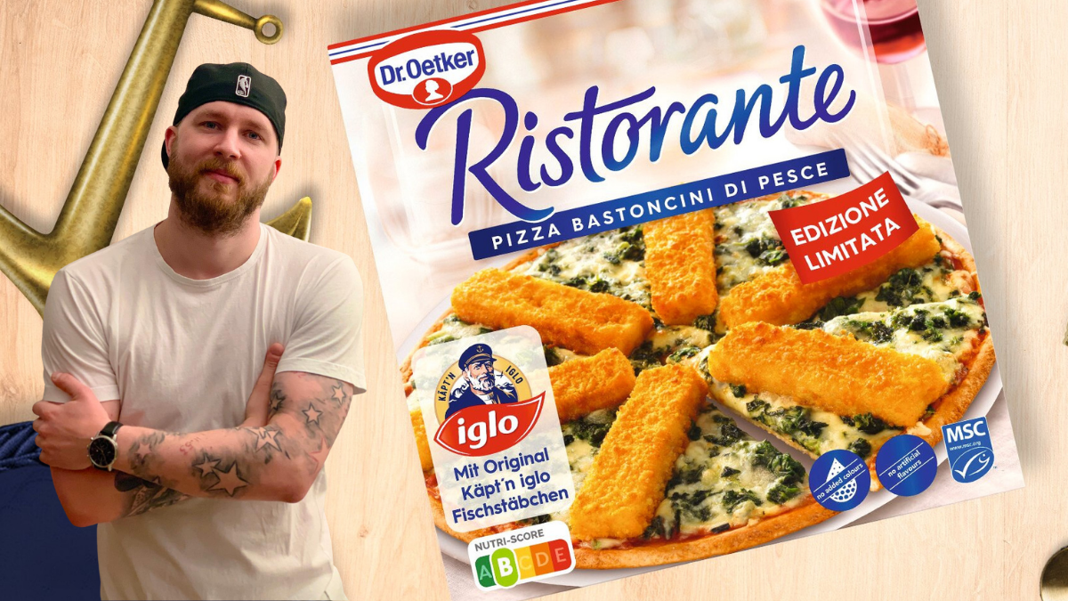 "Stullen Andreas" vs. Dr. Oetker: Fischstäbchen-Pizza gibt es ab April 2022 im Supermarkt.