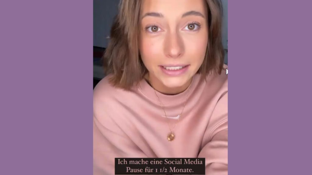 Influencerin Jennifer Lange macht eine Instagram-Story