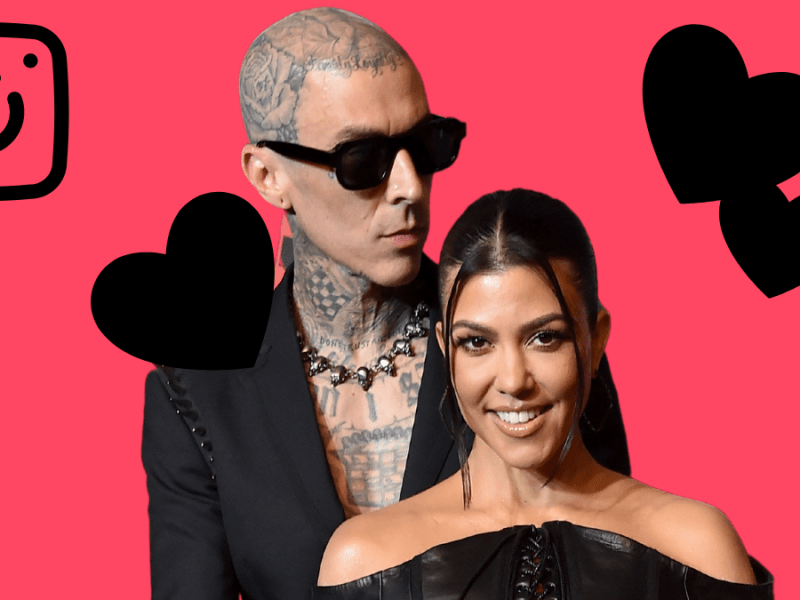 Travis Barker und Kourtney Kardashian posieren