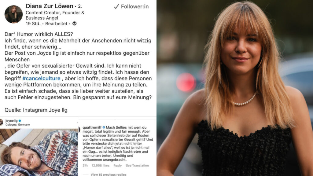 Diana zur Löwen: Statement zum Joyce Ilg-Post