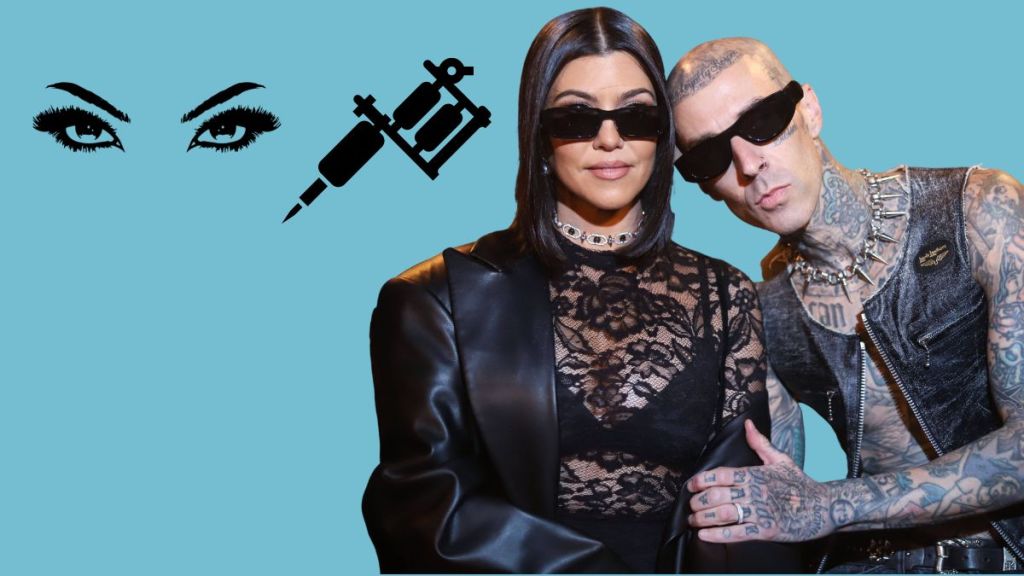 Travis Barker lässt sich Tattoo von Kourtney stechen.